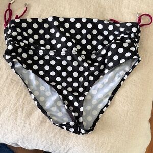 Moi Black and White Polka Dot Bikini with Pink Accents